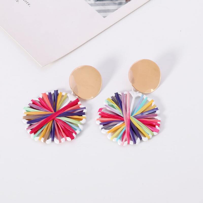 

Rainbow Round Drop Earrings, Multicolor