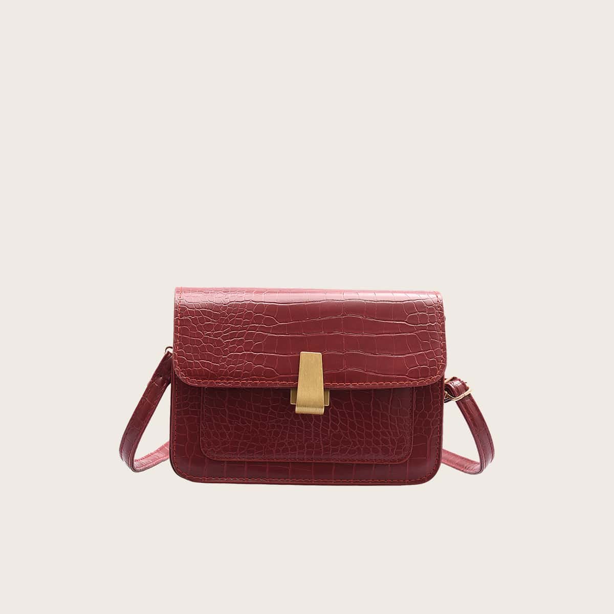 

Croc Embossed Crossbody Bag, Burgundy