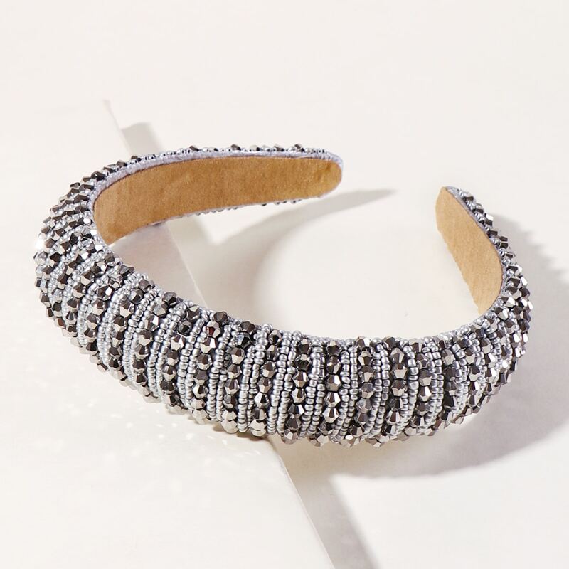 

Beaded Hair Hoop, Grey