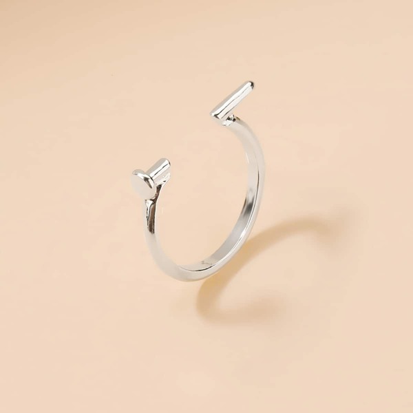 

Nail Decor Cuff Ring, Silver
