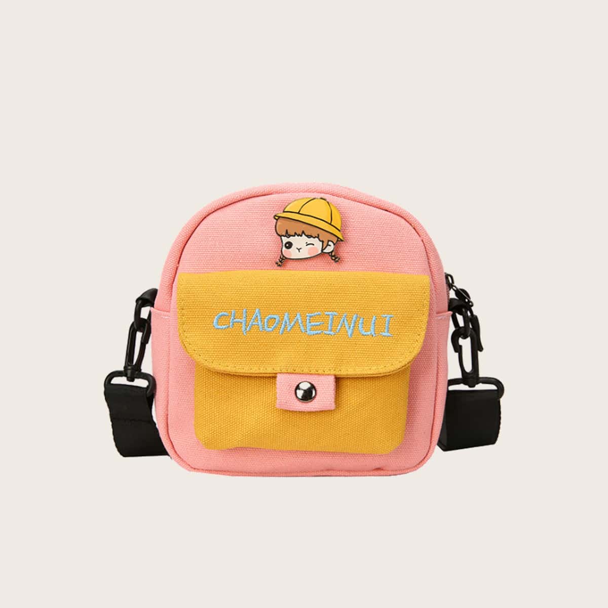 

Colorblock Canvas Crossbody Bag, Multicolor