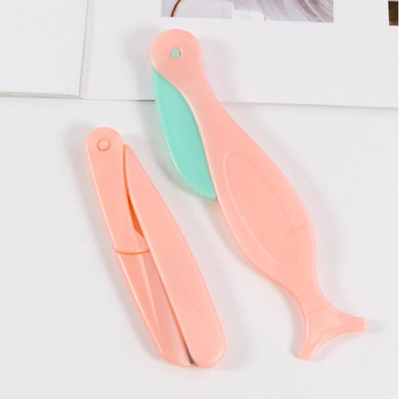 

2pcs Fish Shaped Eyebrow Trimmer Knife, Pink