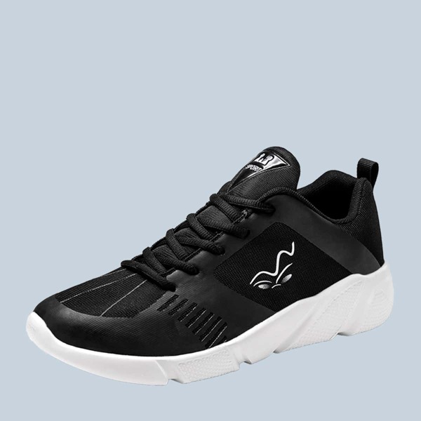 

Men Lace-up Front Wide Fit Sneakers, Black
