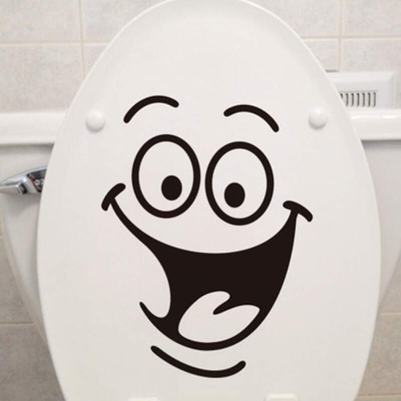

Cartoon Graphic Closestool Sticker, Black
