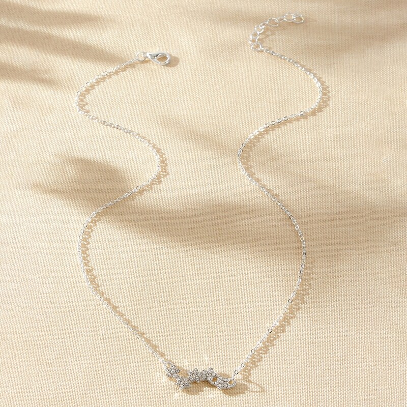

Rhinestone Pendant Necklace, Silver