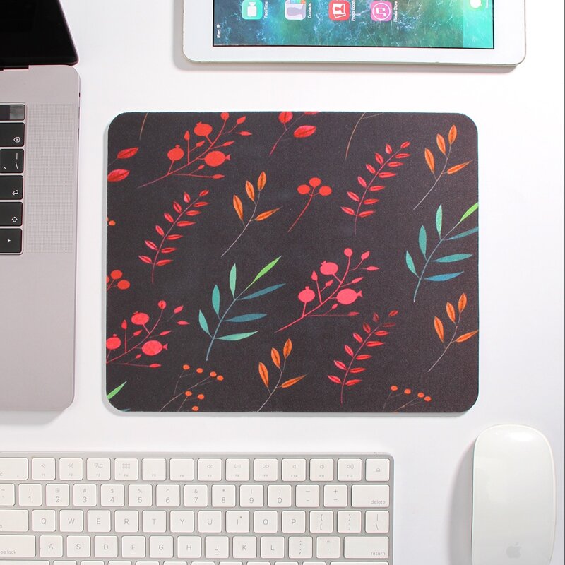 

1pc Leaf Print Mouse Pad, Multicolor