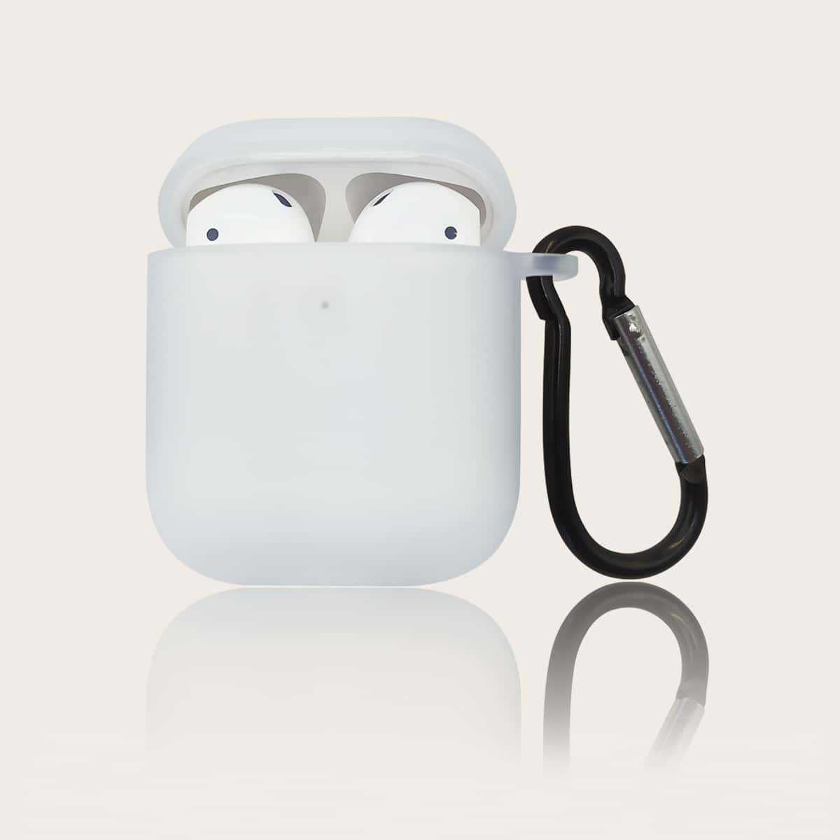 

1pc Solid AirPods Case, White