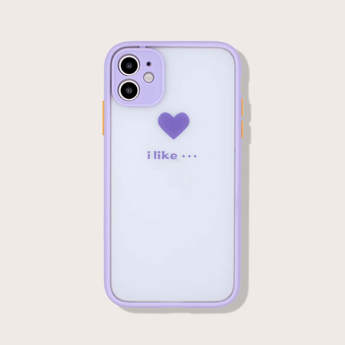 

1pc Letter Graphic iPhone Case, Purple clear