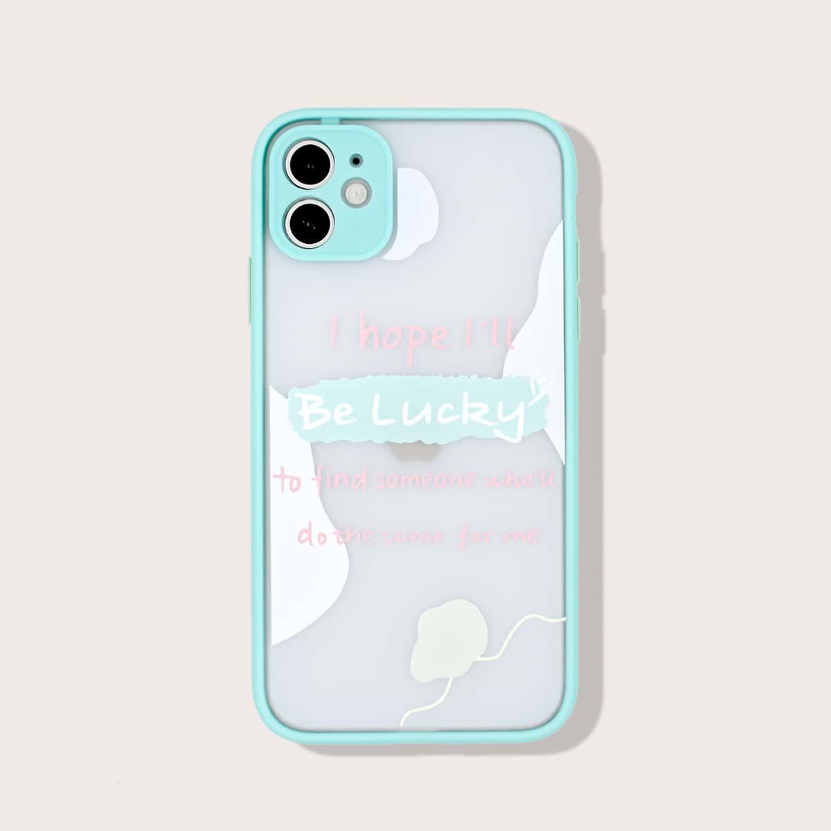 

1pc Slogan Graphic iPhone Case, Multicolor