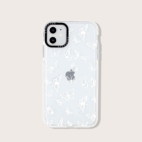 

Чехол для iPhone с принтом бабочки 1шт, Прозрачный