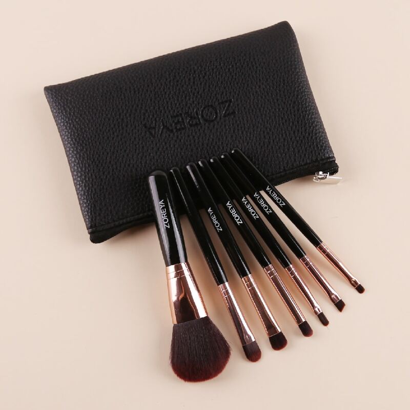 

7pcs Makeup Brush Set With Bag, Black
