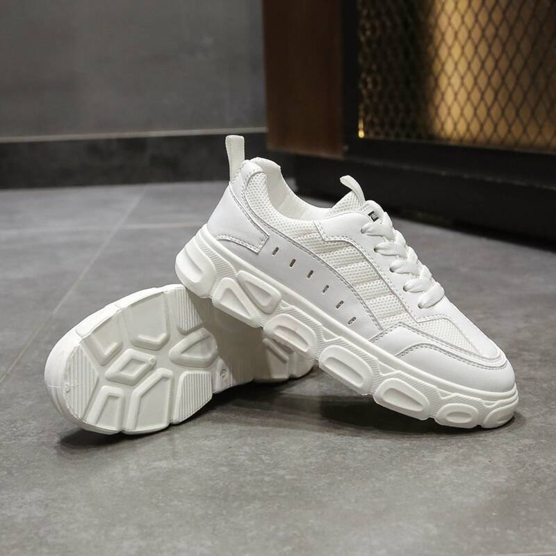 

Solid Lace-up Skate Shoes, White