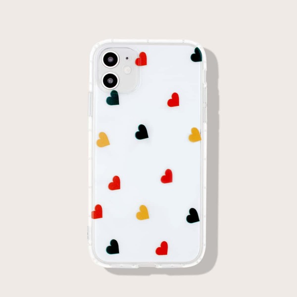 

Чехол для iPhone с рисунком "сердце" 1шт, Многоцветный
