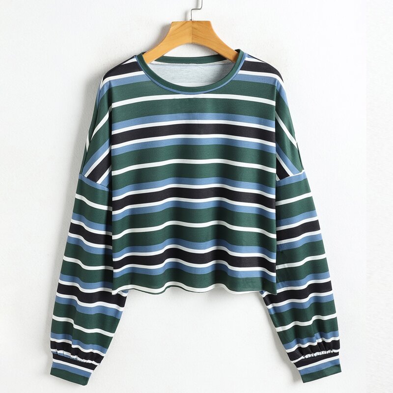

Striped Oversized Sweatshirt, Multicolor