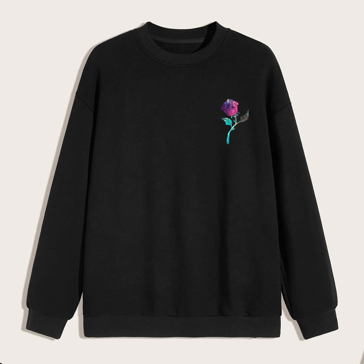 

Guys Rose Graphic Sweatshirt, Black