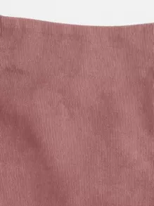 Muchica 側拉鏈開衩下擺燈芯絨半身裙 - 藕粉色 - 查看 4