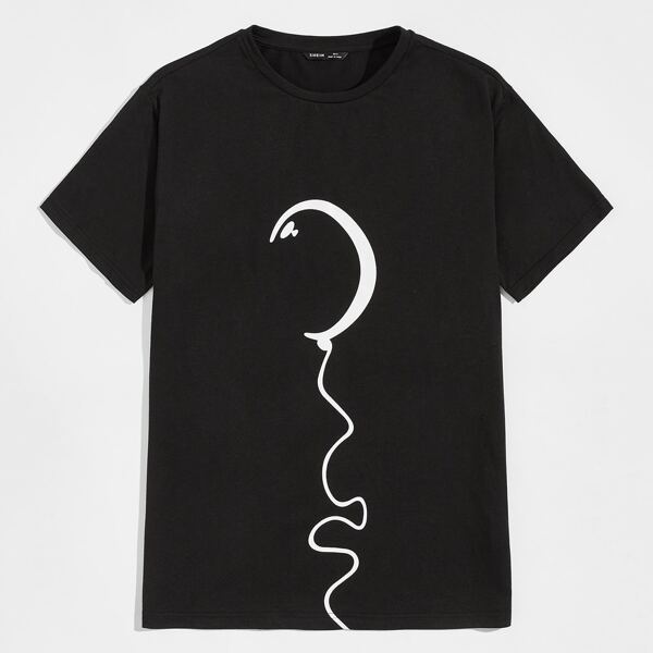 

Men Graphic Print Tee, Black