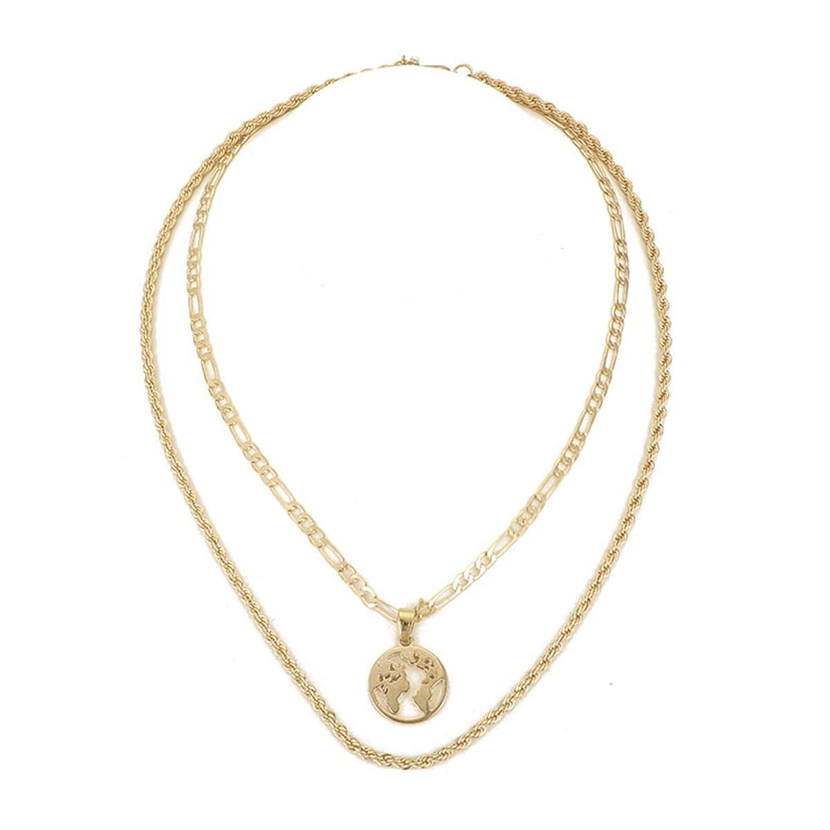 

Coin Layered Chain Necklace, Gold