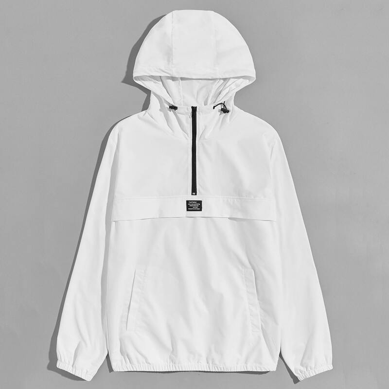 

Guys Patch Detail Pocket Front Anorak Jacket, White