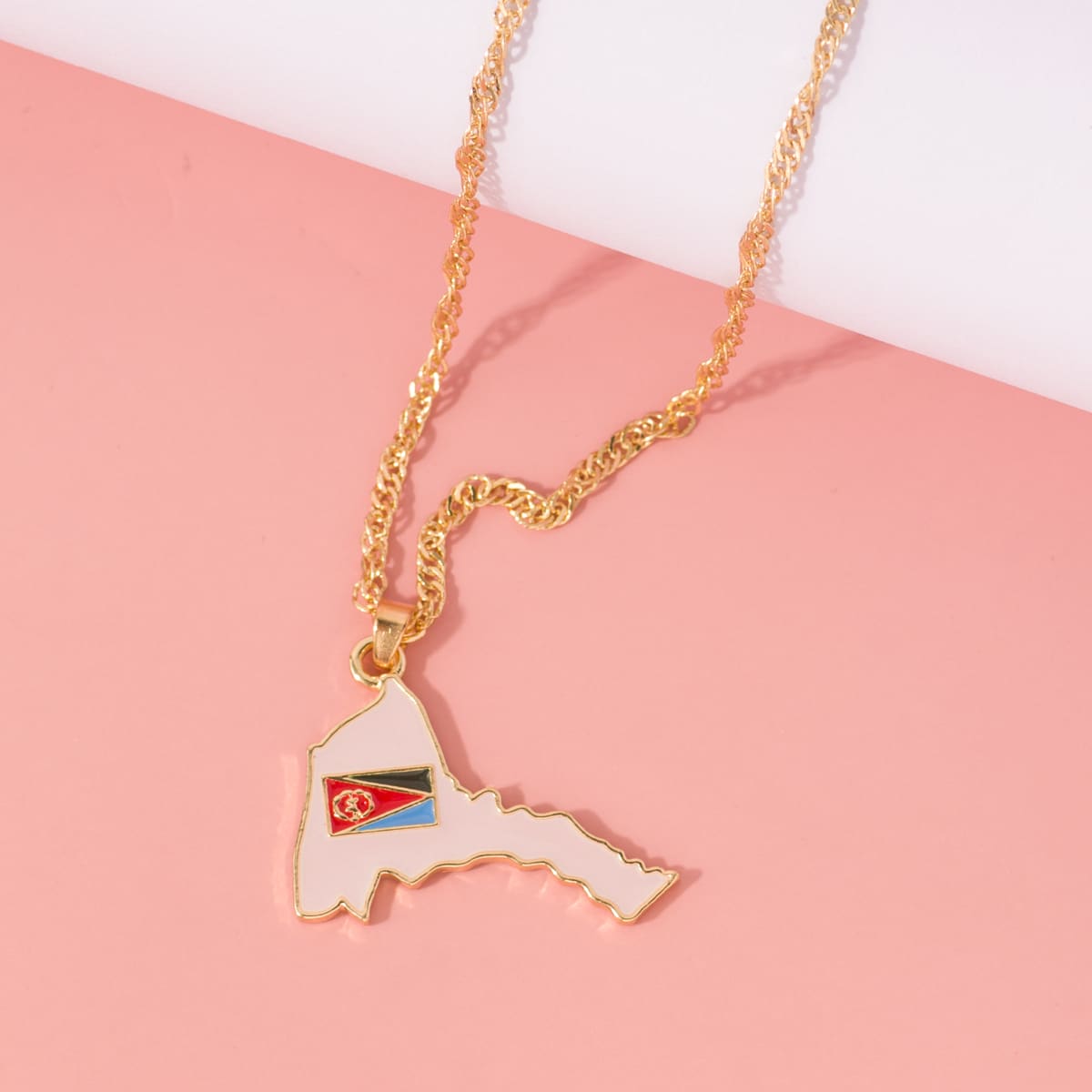 

Eritrea Flag Pendant Necklace, Multicolor