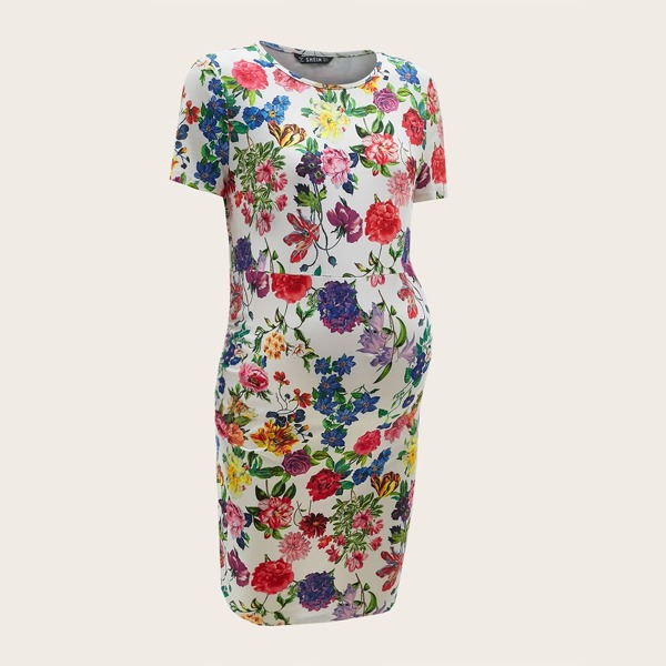 

Maternity Floral Print Dress, Multicolor