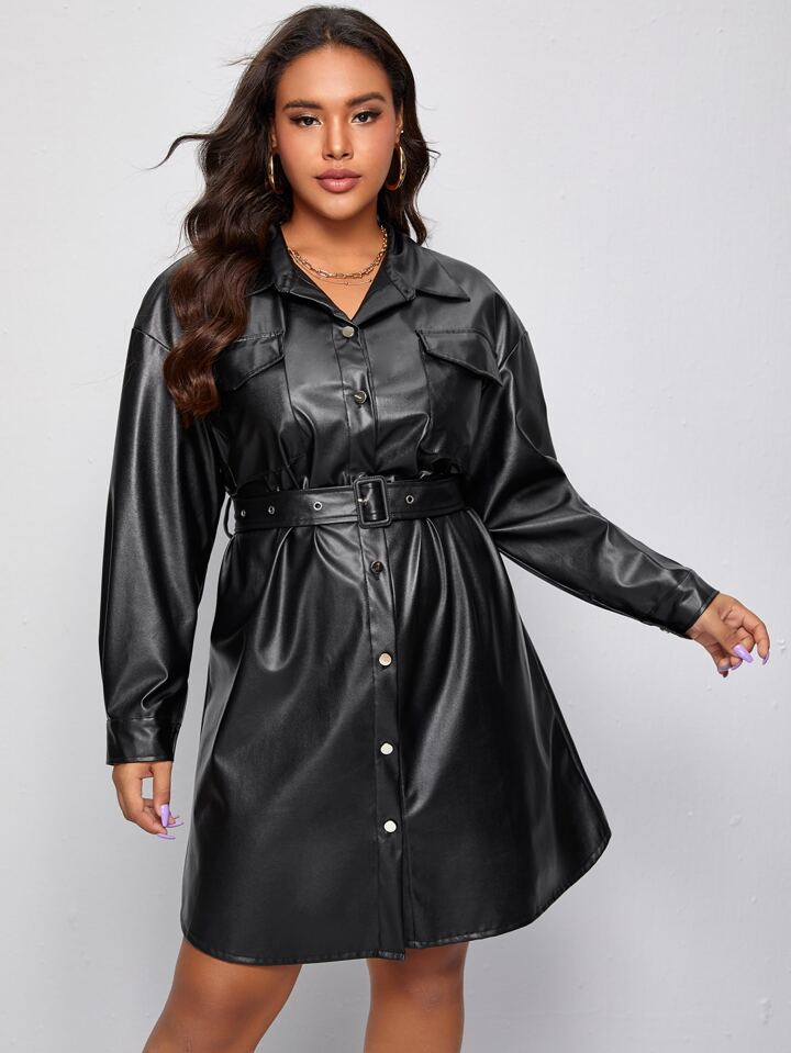 How To Wear A In Winter Plus Size Leather Tshirt Dress I Feel Chic Faux  Leather