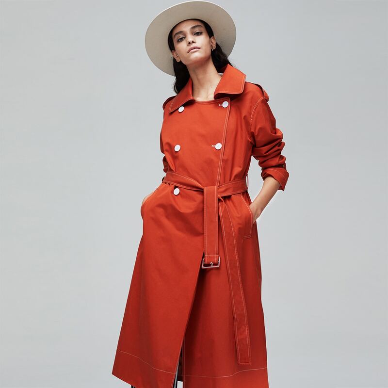 

Jazzevar Double Button Belted Trench Coat, Burnt orange