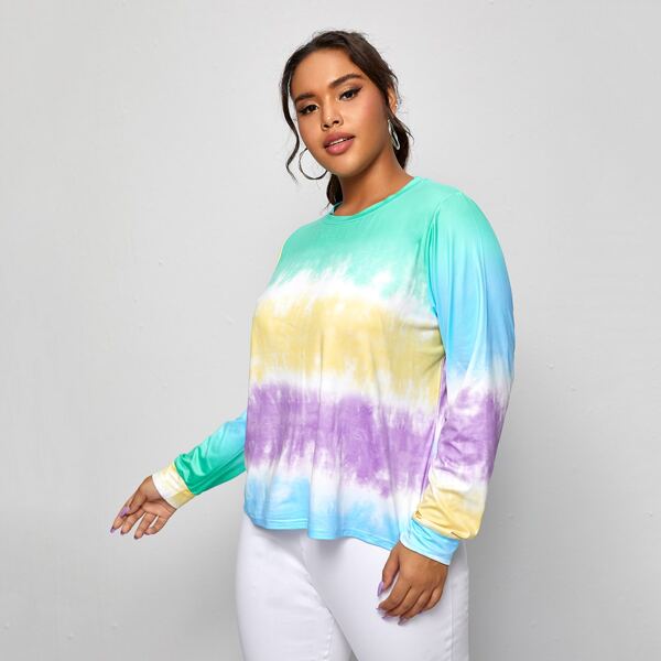 

Plus Tie Dye Long Sleeve Tee, Multicolor