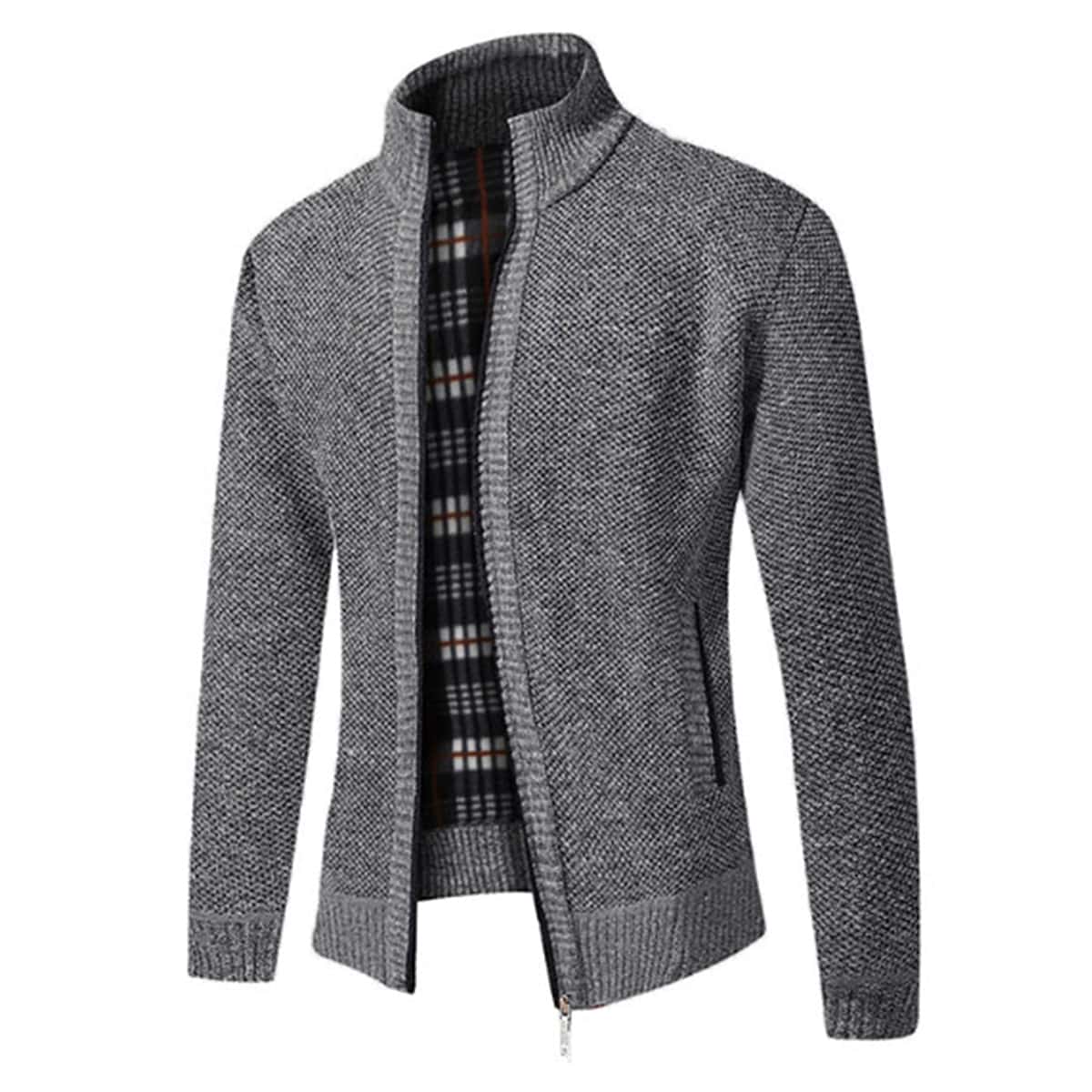 

Guys Space Dye Zip Up Cardigan, Dark grey