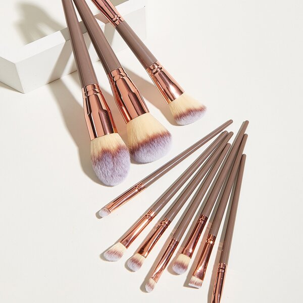 

10pcs Makeup Brush Set, Champagne