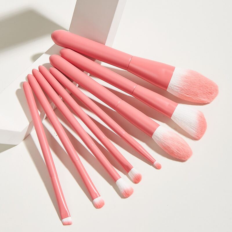 

8pcs Powder Makeup Brushes Set, Coral pink