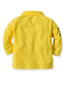 SHEIN Young Boy Cartoon Dinosaur Polo Shirt