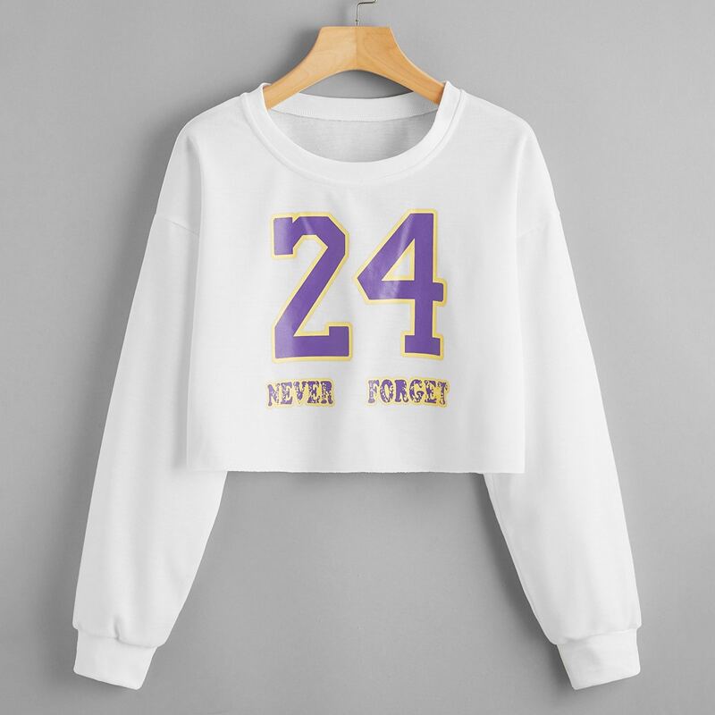 

Letter Graphic Crop Sweatshirt, White