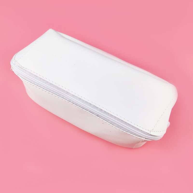 

1pc Plain PU Pencil Bag, White