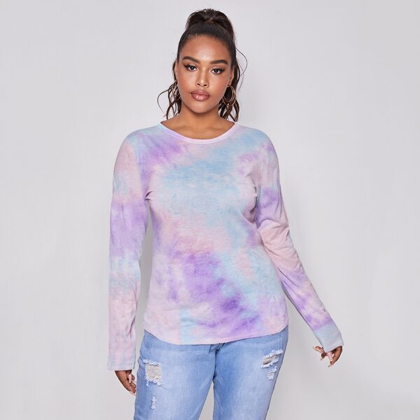 

Plus Tie Dye Long Sleeve Tee, Multicolor