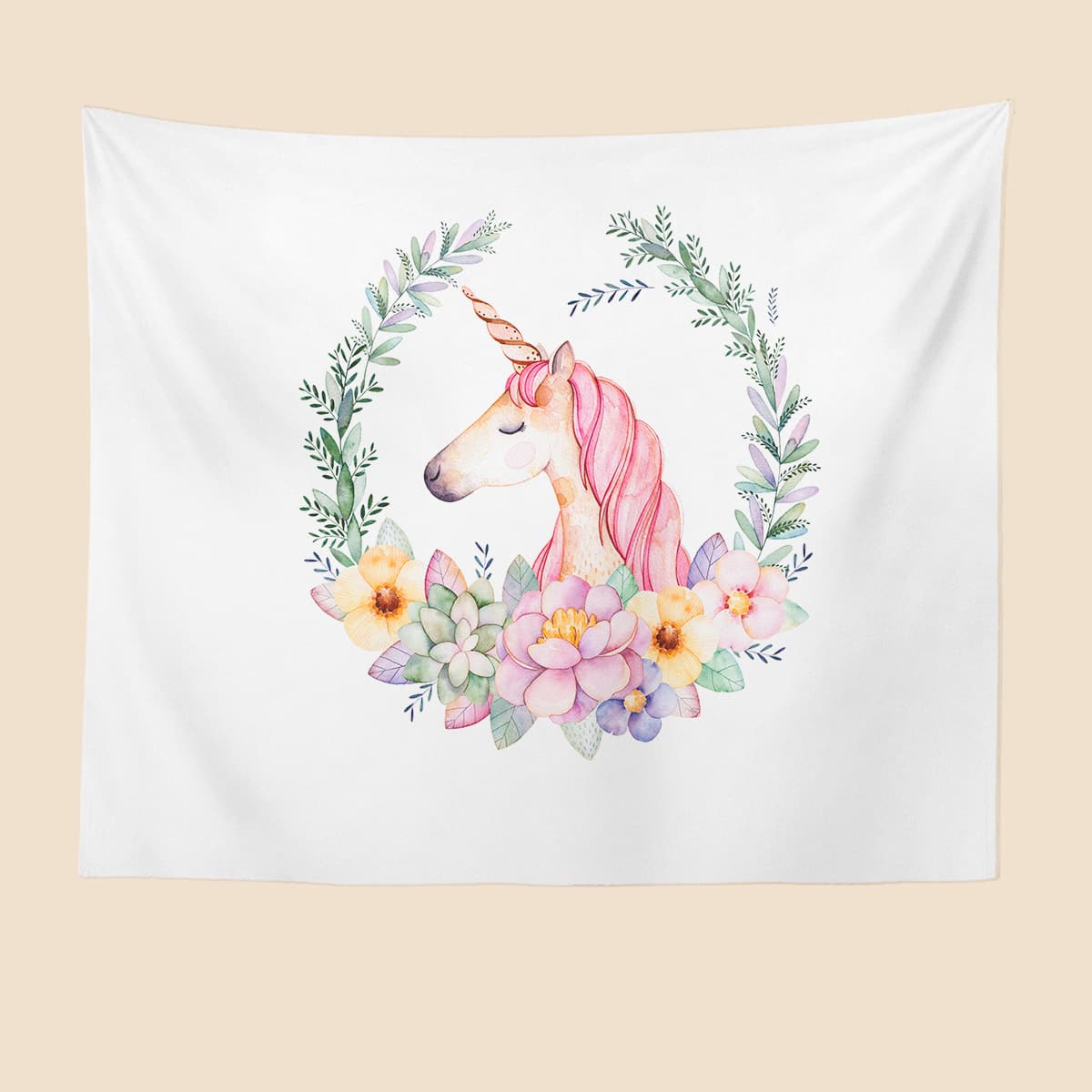 

Unicorn Print Tapestry, Multicolor