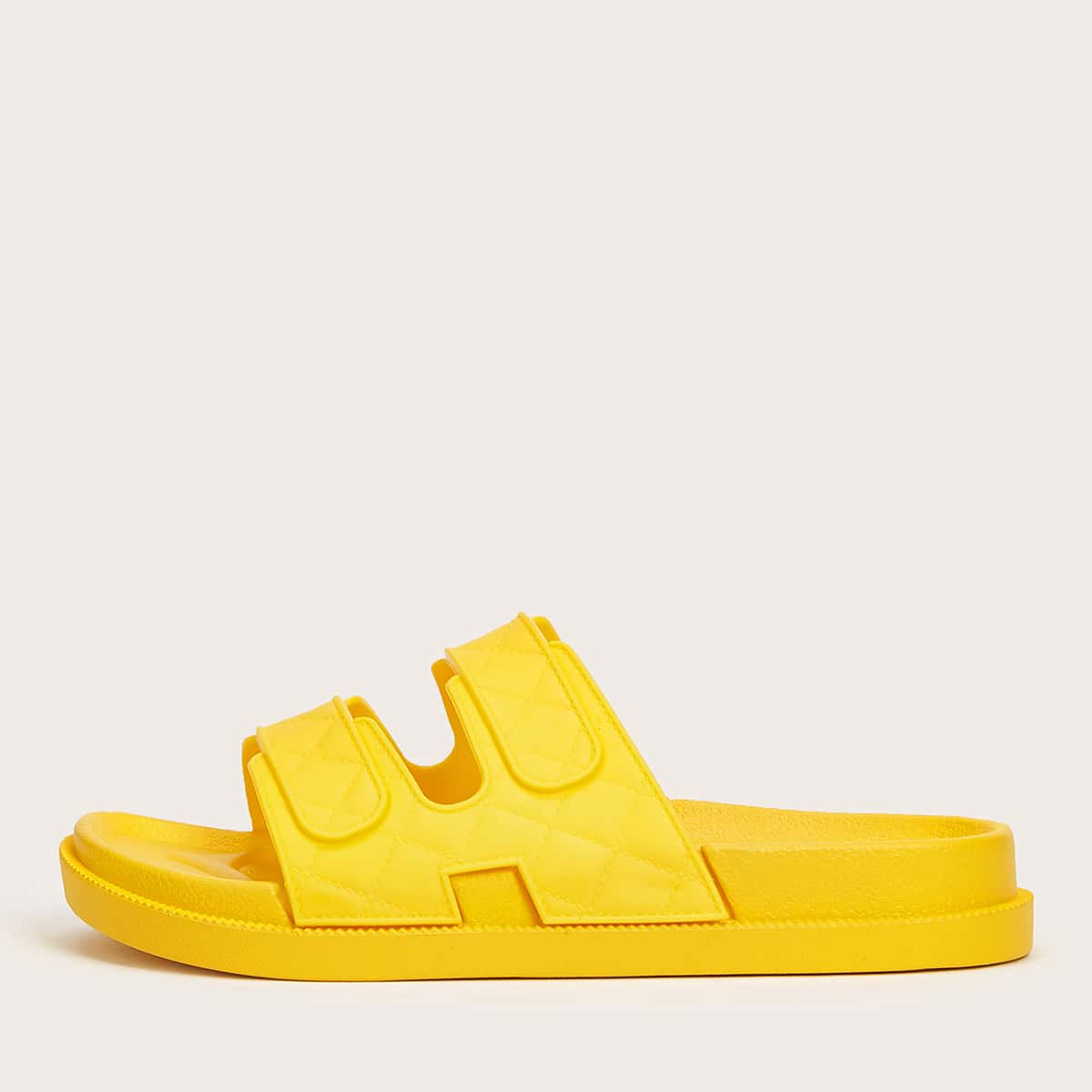 

Quilted Double Band Slippers, Yellow