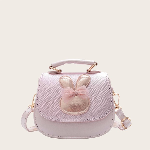 

Girls Cartoon Decor Satchel Bag, Baby pink