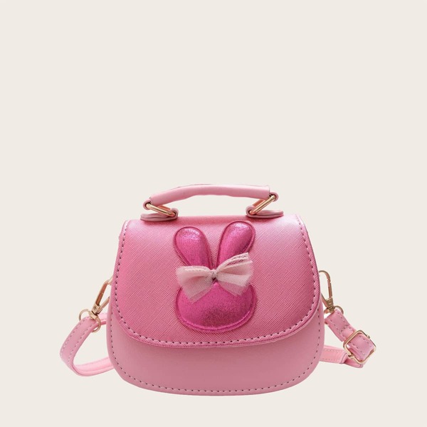 

Girls Cartoon Decor Satchel Bag, Pink