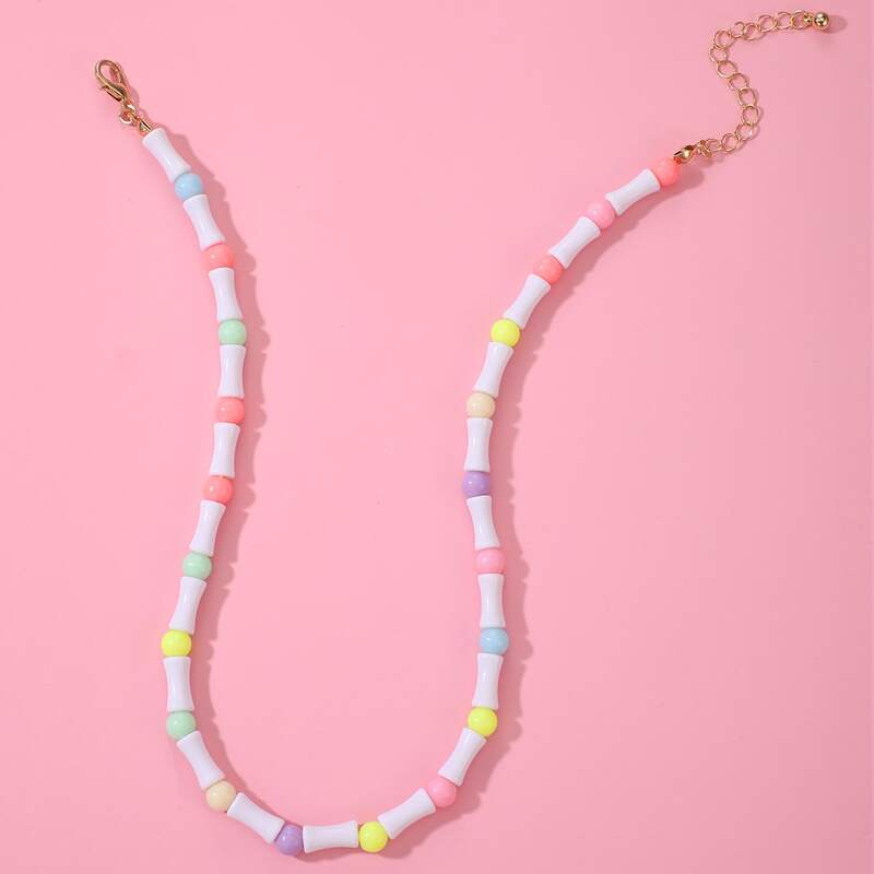 

Beaded Chain Necklace, Multicolor