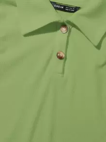 Muchica Top tank tejido de canalé con botón - Verde Lima - Ver 4