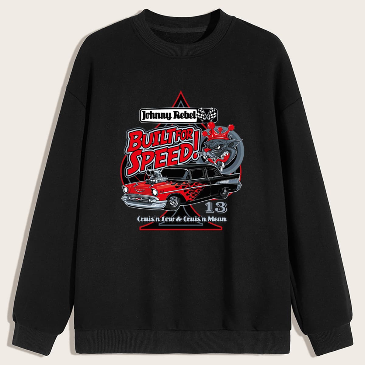 

Guys Car Graphic Sweatshirt, Black