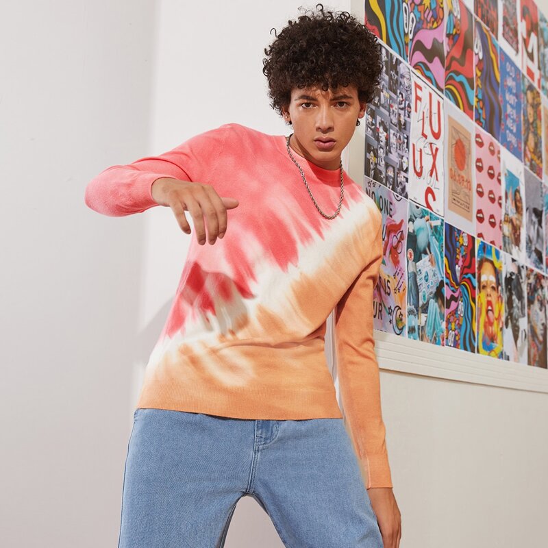 

Guys Tie Dye Sweater, Multicolor
