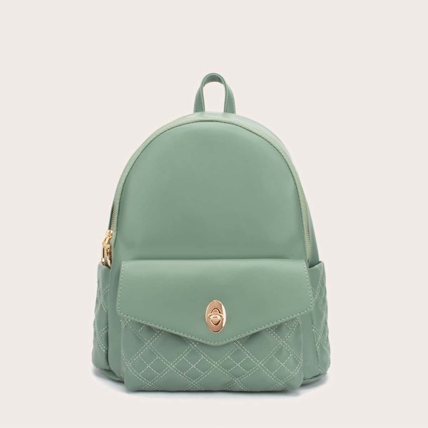 

Quilted Pocket Front Backpack, Green