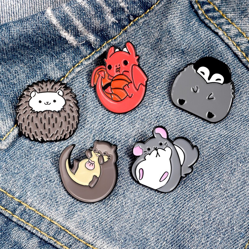 

5pcs Cartoon Animal Design Brooch, Multicolor