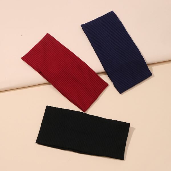 

3pcs Knit Wide Headband, Multicolor