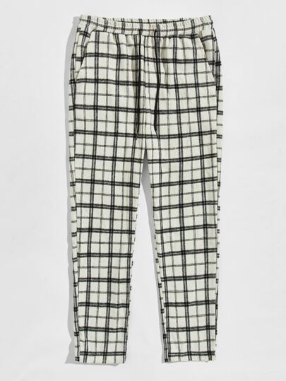 Мужские брюки в клетку на кулиске