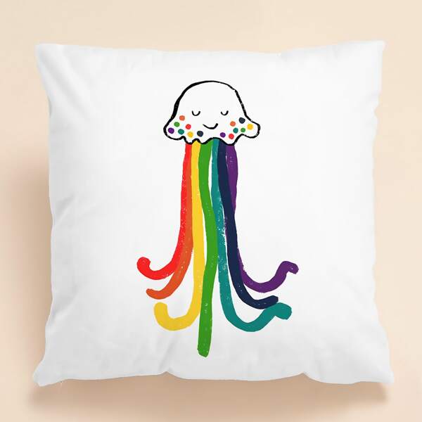

Kids Cartoon Graphic Cushion Cover Without Filler, Multicolor