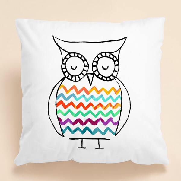 

Kids Cartoon Graphic Cushion Cover Without Filler, Multicolor