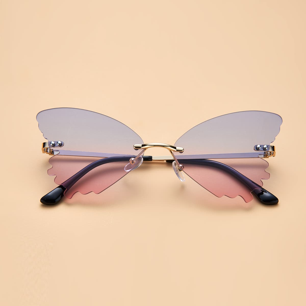 

Butterfly Rimless Sunglasses, Multicolor
